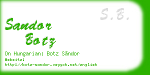 sandor botz business card